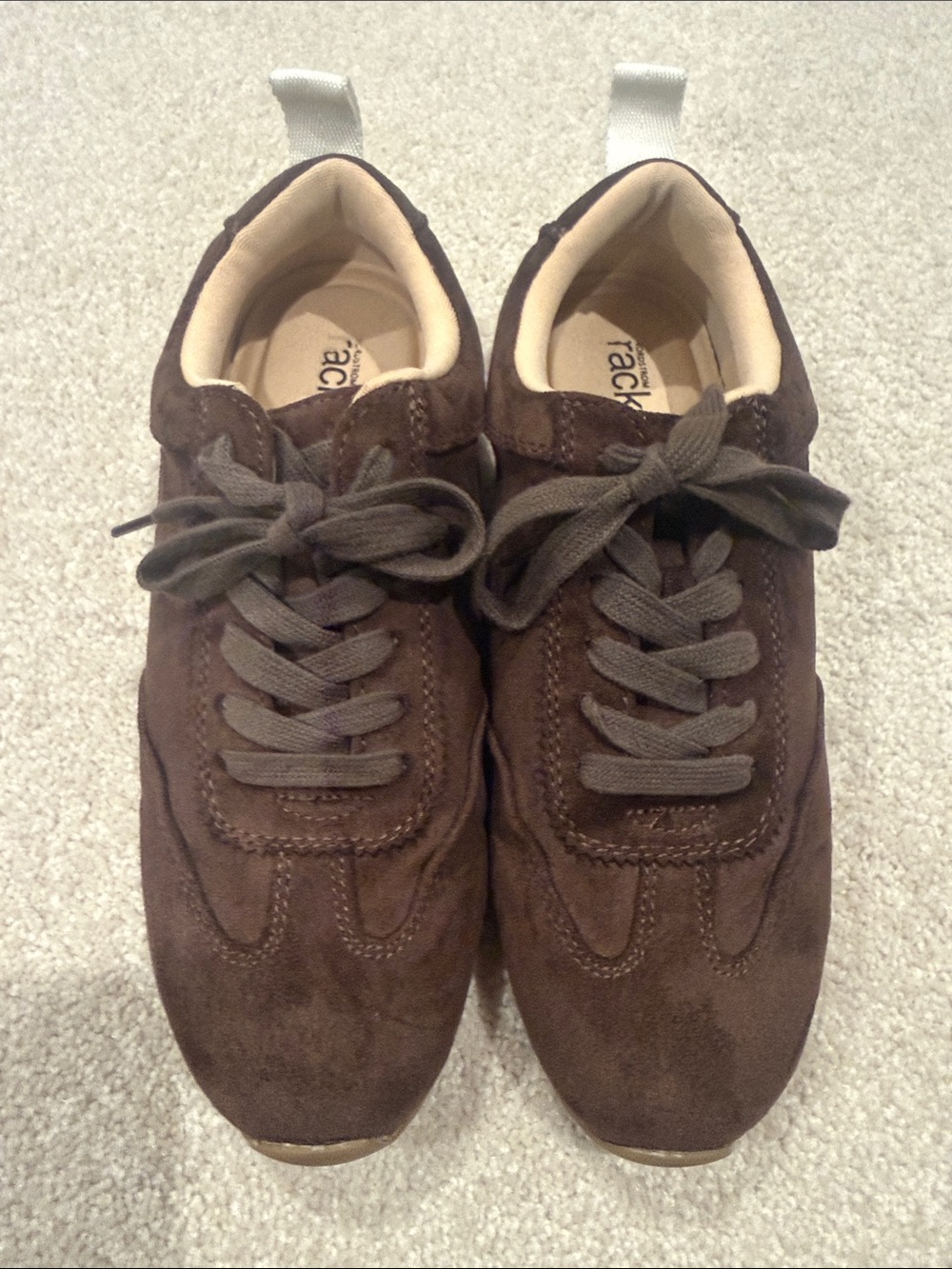 Nordstrom Rack “peachy” Brown Suede Women's Athletic Sneakers